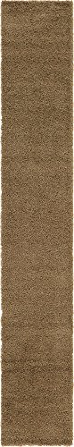 Unique Loom Solo Solid Shag Collection Modern Plush Sandy Brown Runner Rug (2' 6 x 16' 5)