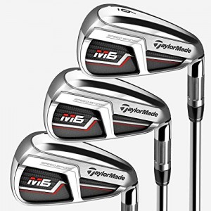 TaylorMade Golf M6 Iron Set, 5-PW, AW, SW, Left Hand, Regular Flex Shaft: Fujikura Atmos Orange