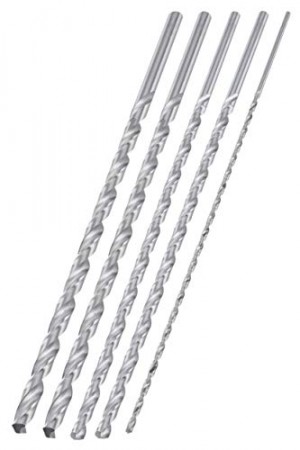 Neiko 10047A 12" Extra Long Drill Bit Set, 5 Piece | 1/8", 3/16", 1/4", 5/16", 3/8"