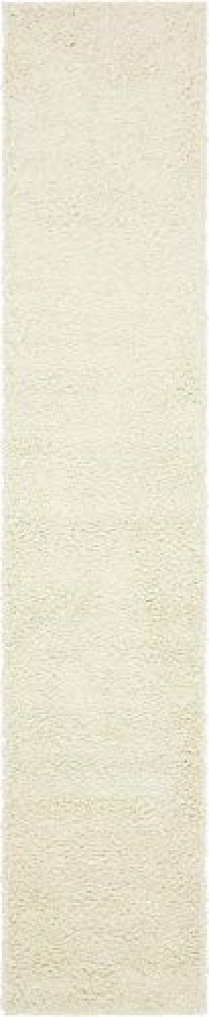 Unique Loom Solo Solid Shag Collection Modern Plush Pure Ivory Runner Rug (2' 6 x 13' 0)
