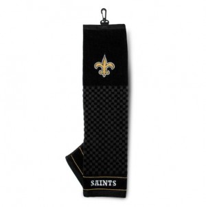Team Golf NFL New Orleans Saints  Embroidered Golf Towel, Checkered Scrubber Design, Embroidered Logo