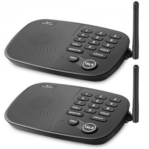Wireless Intercom System Hosmart 1/2 Mile Long Range 10-Channel Security Wireless Intercom System for Home or Office[2 Units Black]