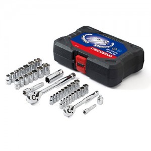 WORKPRO 38-piece Drive Sockets Set 1/4-inch&3/8-inch Reversible Ratchets and Molded Case