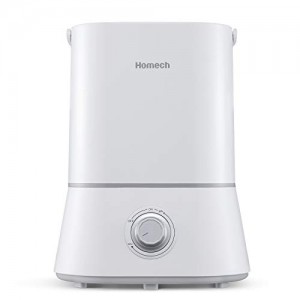 Homech Cool Mist Humidifier, Quiet Ultrasonic Humidifier for Bedroom Home Baby 12-60 Hours, Easy to Clean, 360° Nozzle, Waterless Auto Shut-Off (4L/1.06 Gallon US 110V)