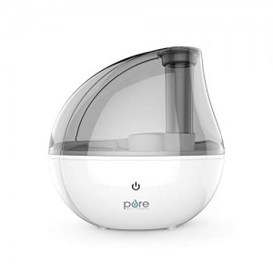 Pure Enrichment MistAire Silver Ultrasonic Cool Mist Humidifier - 1.5-Liter Water Tank, Whisper-Quiet Operation, Auto Safety Shut-Off and Night Light - Lasts Up to 25 Hours