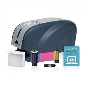 ID Zone Badge Express IDZ-31S ID Card Printer & Complete Supplies Package with CloudBadging Software