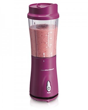 Hamilton Beach Personal Smoothie Blender with 14 oz Travel Cup and Lid, Raspberry 51131