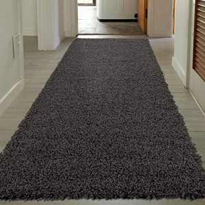 Sweet Home Stores COZY2764-3X8 Runner Rug, 2'7" x 8', Charcoal Gray