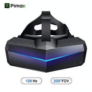 VR Headset, Pimax 5K Plus 120Hz Refresh Rate Virtual Reality Headset with Wide 200°FOV, Dual 2560x1440p RGB LCD Panels & 6 DOF Tracking, 1-Year Warranty, [Headset Only]