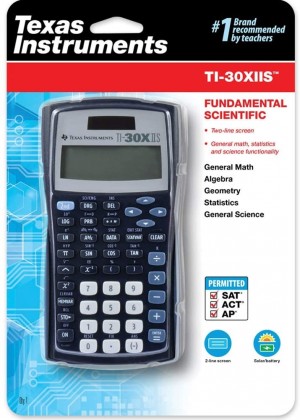 Texas Instruments TI-30XIIS Scientific Calculator, Black with Blue Accents