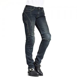 MAXLER JEAN Biker Jeans for women Motorcycle Motorbike riding Jeans 607 Blue 28