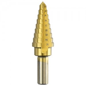Neiko 10184A Titanium Step Drill Bit Set, High Speed Steel | 1/4" to 3/4" | Total 9 Step Sizes