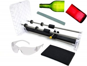 Creator's Glass Bottle Cutter DIY Machine Kit - Professional Series - Most Trusted, Reliable, Loved - Made In The USA - Precision Quality Parts - Includes Carbide Cutter, Ruler, Ball Bearing Rollers, Safety Glasses - Craft Beer/Liquor/Wine Bottles