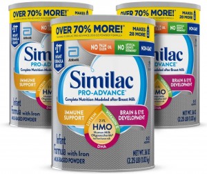 Similac Pro-Advance®* Infant Formula with Iron, 3 Tins, 1.02 KG each, with 2’-FL HMO for Immune Support, Non-GMO, Baby Formula Powder, 36-Ounce Cans 