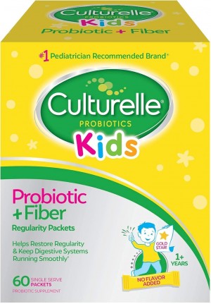 Culturelle Kids Probiotic + Fiber Packets (Ages 1+) - 60 Count - Digestive Health & Immune Support - Helps Restore Regularity