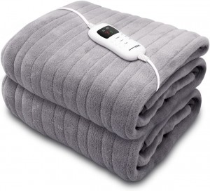 Dreamcatcher Luxurious Electric Throw Heated Throw Blanket, Large 160 x 120cm Soft Fleece Heated Blanket Throw, Large Heated Electric Blanket Overblanket with Timer 9 Control Heat Settings Grey 
