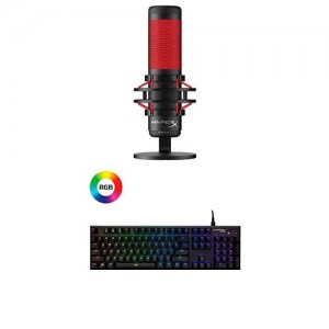HyperX QuadCast - USB Condenser Gaming Microphone and HyperX Alloy FPS RGB - Mechanical Gaming Keyboard