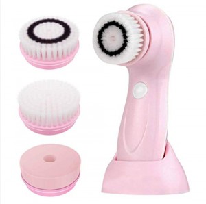 MOSCHOW Facial Cleansing Brush, Rechargeable Waterproof Face Cleanser Spin Face Brush for Deep Cleansing with 3 Brush Heads and 2 Power Modes