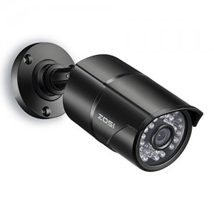ZOSI 1/3" CMOS 1000TVL 960H CCTV Home Surveillance Weatherproof 3.6mm Lens with IR Cut Bullet Security Camera - 36PCS Infrared LEDs,100ft IR Distance,Aluminum Metal Housing