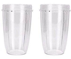 NutriBullet Replacement Cups (Tall - 24-Once) (Pack of 2) | NutriBullet Replacement Parts & Accessories | Fits NutriBullet 600w and Pro 900w Blender