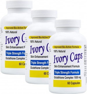 Ivory Caps Maximum Potency Glutathione 1500 Skin Whitening Complex (3-Pack) 