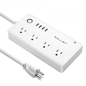 Alexa Smart Plug, IMILLET Smart Power Strip Wifi Surge Protector Compatible with Alexa IFTTT Google Assistant with 4 Outlet 4 USB Charging Port and 5ft Cord