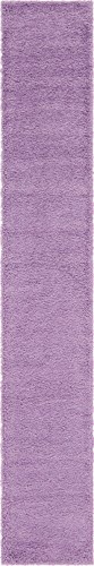 Unique Loom Solo Solid Shag Collection Modern Plush Lilac Runner Rug (2' 6 x 16' 5)