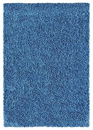 Ottomanson SHG2866-5X7 shag Collection Area Rug, 5'3" x 7', Navy