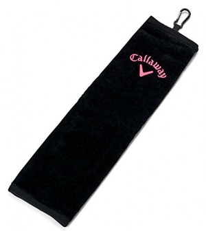 Callaway Golf 2018 Uptown Towel, Black/ Coral, 16" x 21"