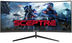 Sceptre 30-inch Curved Gaming Monitor 21:9 2560x1080p Ultrawide Ultra Slim HDMI DisplayPort up to 200Hz AMD FreeSync FPS-RTS Build-in Speakers, Metal Black (C305B-200UN) 2019