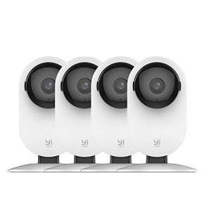 YI 4pc Home Camera, 1080p Wi-Fi IP Security Surveillance Smart System with 24/7 Emergency Response, Night Vision, Dog Monitor on Phone App, Cloud Service - Works with Alexa