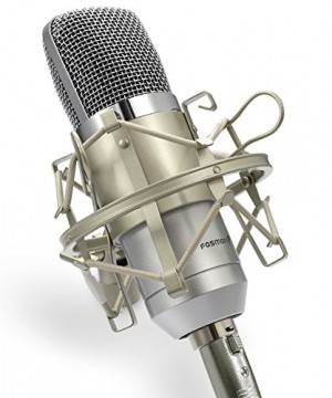 Fosmon Cardioid Condenser Microphone XLR, (Noise Deduction) 360 Degree Uni-Directional Voice Recording with Mount & Windscreen for PC, Gaming, Broadcasting, Podcasting, Studio, YouTube & Tiktok Video