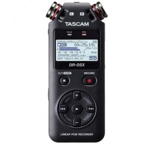 Tascam DR-05X Stereo Handheld Digital Audio Portable Recorder and USB Audio Interface, Pro Field, AV, Music, Dictation Recorder 