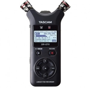 Tascam DR-07X Stereo Handheld Digital Audio Portable Recorder and USB Audio Interface, Pro Field, AV, Music, Dictation Recorder