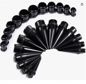 BodyJ4You 24PC Ear Stretching Kit - 00G-20mm Big Gauges - Solid Acrylic Heavy Tapers No Flare Plugs O-Rings - Stretchers Weights Expanders Eyelets