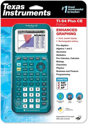 Texas Instruments TI-84 Plus CE Color Graphing Calculator, Teal (Metallic) 