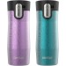 Contigo® AUTOSEAL® West Loop Vacuum-Insulated Stainless Steel Travel Mug with Easy-Clean Lid, 16 oz, 2-Pack, Crystal Pansy; Crystal Juniper